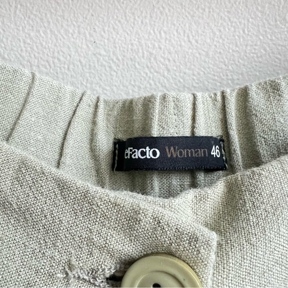 Efacto womens 100% Linen Green Elastic Waist Pants Size 42(XL) - Picture 4 of 6